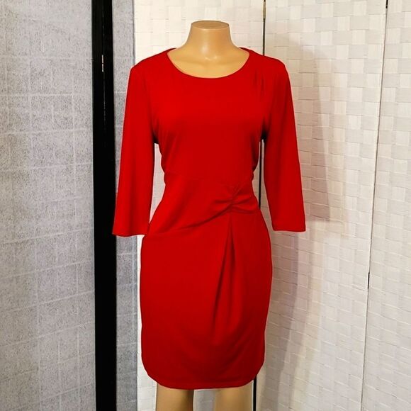 LARK&RO 3/4 OF SLEEVE INVISIBLE BACK ZIPPER CLOSURE WOMEN"S DRESS - Picture 4 of 14